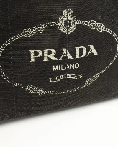 Prada Small Canapa Bag In Black