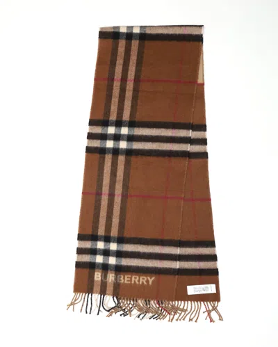 Burberry Nova Check Cashmere Scarf In Brown