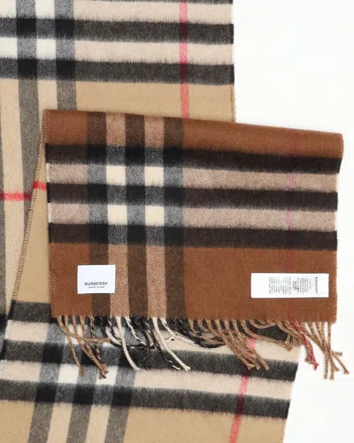 Burberry Nova Check Cashmere Scarf In Brown