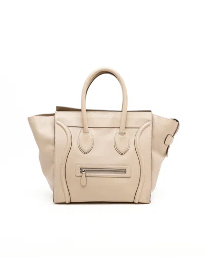 Celine Céline Luggage Mini Bag In Neutral
