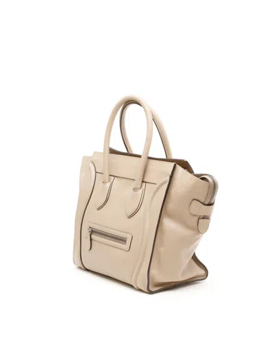 Celine Céline Luggage Mini Bag In Neutral