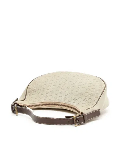 Celine Céline C Macadam Shoulder Bag In Brown