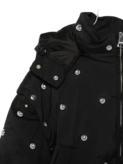 Msgm Studded Puffer Jacket In Black