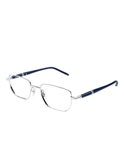Montblanc Rectangle-frame Glasses In Silver