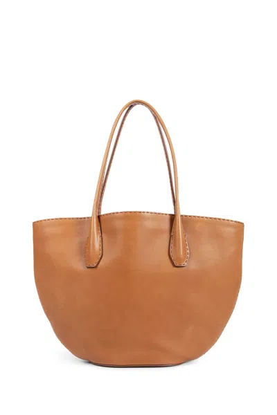 The Row Alger Tote Bag In Leather In Orange