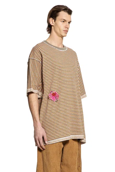 Song For The Mute Flower Appliqué Gym T-shirt In Brown