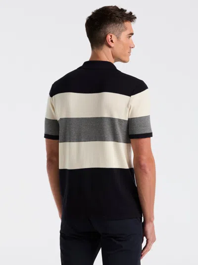 Perry Ellis Men's Stripe Button Front Sweater Shirt In Black