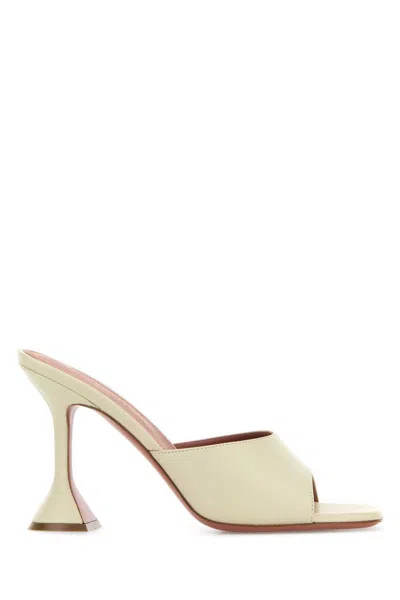 Amina Muaddi Women Sand Nappa Leather Lupita Mules In Brown