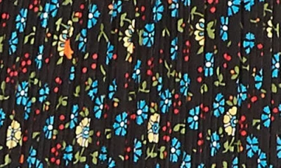 Maje Floral Print Pleat Pants In Blue