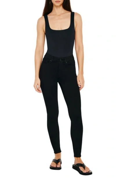 Good American Ood Waist Crop Skinny Jeans In Black