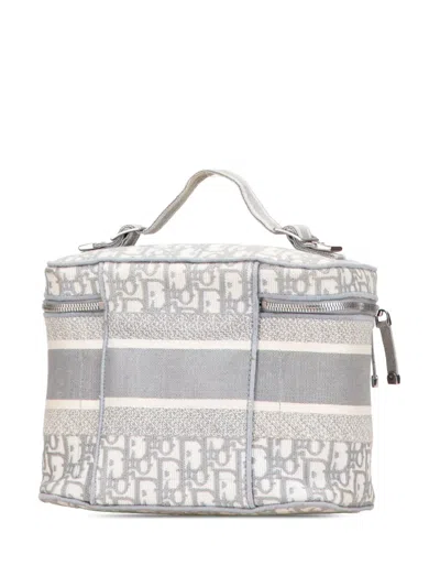 Pre-owned Dior 2020 Oblique Canvas Travel Case Vanity Bag In Gray