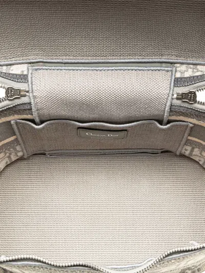 Pre-owned Dior 2020 Oblique Canvas Travel Case Vanity Bag In Gray