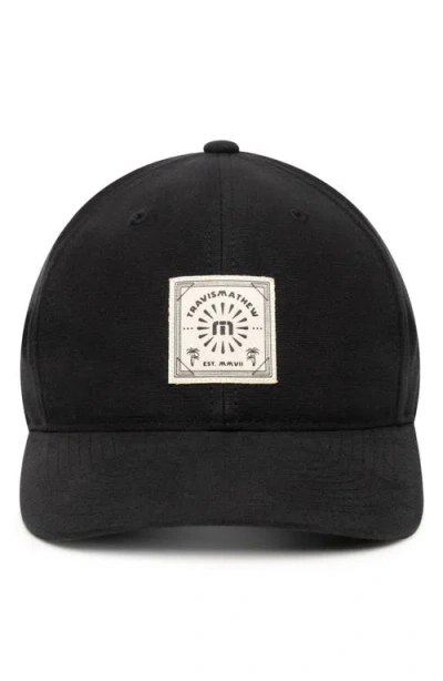 Travismathew Pilsen Cotton Snapback Baseball Cap In Black