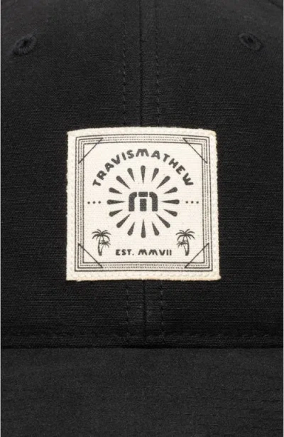Travismathew Pilsen Cotton Snapback Baseball Cap In Black