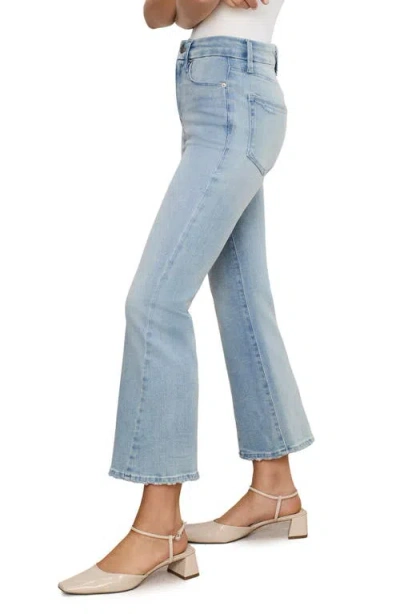 Good American Soft-tech Good Legs High Waist Distressed Crop Mini Bootcut Jeans In Blue