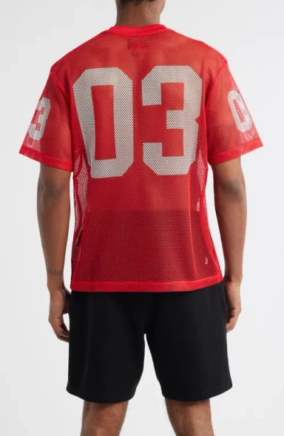 Billionaire Boys Club Varsity Football Jersey Short Sleeve Tee In Red
