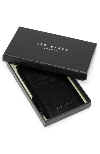 Ted Baker Slim Leather Cardholder In Black