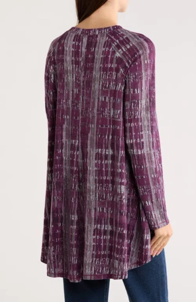 Patrizia Luca Long Sleeve Tunic Top In Animal Print