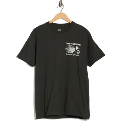 Obey Deeper Exploration Graphic T-shirt In Black