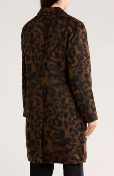 Lucky Brand Plaid Single Breasted Coat In Brown