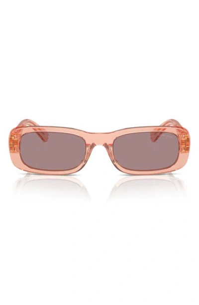 Miu Miu 53mm Rectangular Sunglasses In Pink