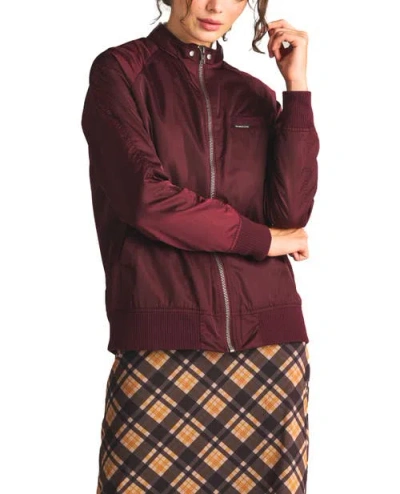 Members Only Washed Satin Boyfriend Jacket In Dark Red