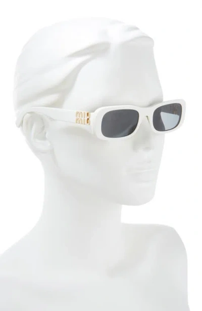 Miu Miu 53mm Rectangular Sunglasses In White