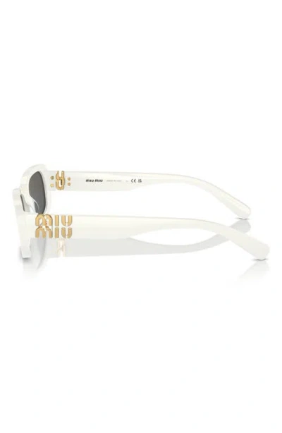 Miu Miu 53mm Rectangular Sunglasses In White