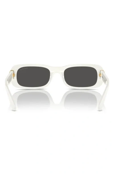 Miu Miu 53mm Rectangular Sunglasses In White