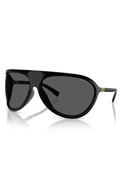 Miu Miu 75mm Oversize Shield Sunglasses In Black