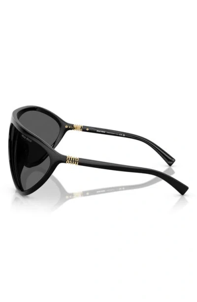 Miu Miu 75mm Oversize Shield Sunglasses In Black