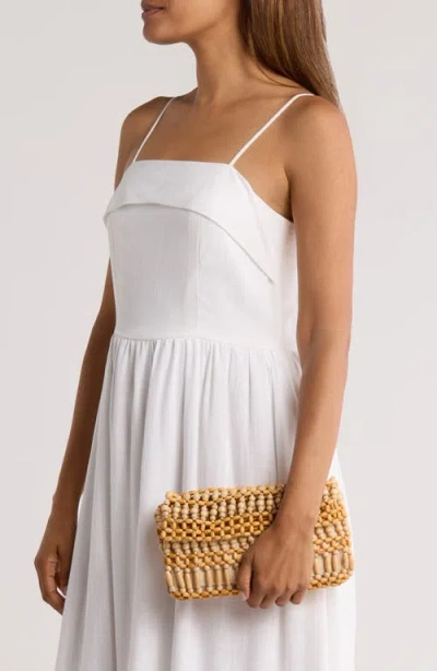 Staud Timmy Convertible Beaded Wood Shoulder Bag In Burgundy