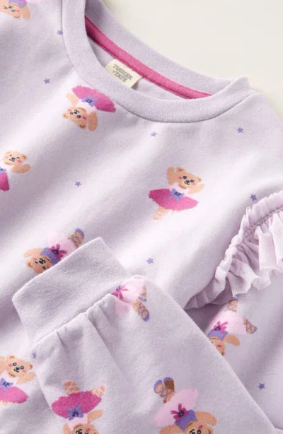 Tucker + Tate Kids' Ruffle Long Sleeve Stretch Cotton Blend Sweatshirt Dress In Purple