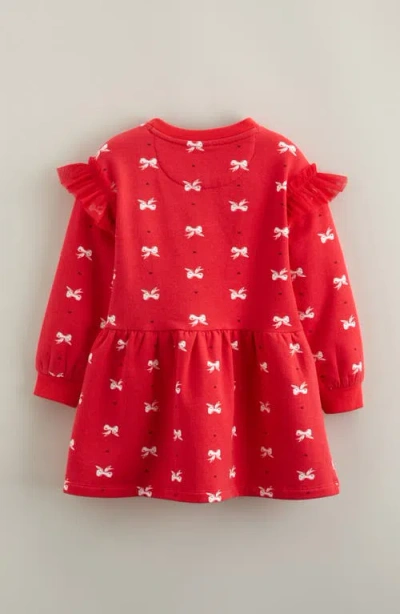 Tucker + Tate Kids' Ruffle Long Sleeve Stretch Cotton Blend Sweatshirt Dress In Red