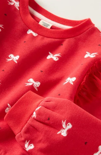 Tucker + Tate Kids' Ruffle Long Sleeve Stretch Cotton Blend Sweatshirt Dress In Red
