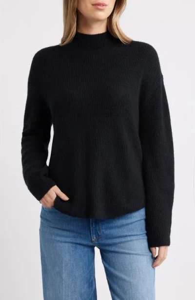 Caslonr Caslon(r) Shirttail Mock Neck Sweater In Black
