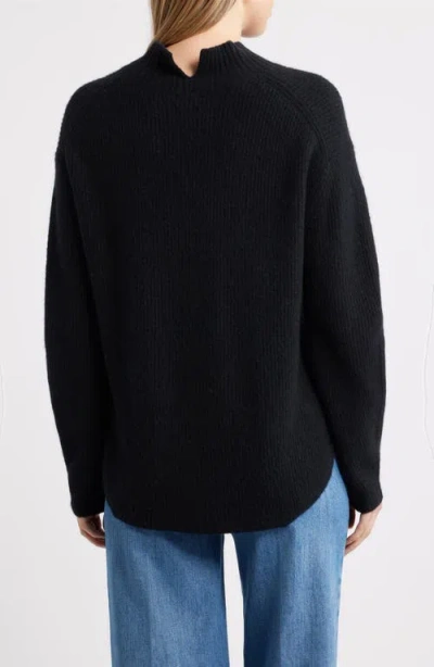 Caslonr Caslon(r) Shirttail Mock Neck Sweater In Black