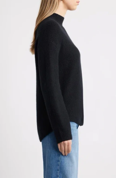 Caslonr Caslon(r) Shirttail Mock Neck Sweater In Black