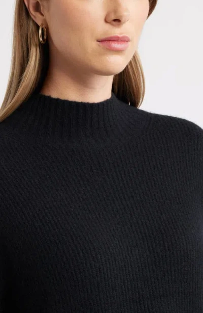 Caslonr Caslon(r) Shirttail Mock Neck Sweater In Black