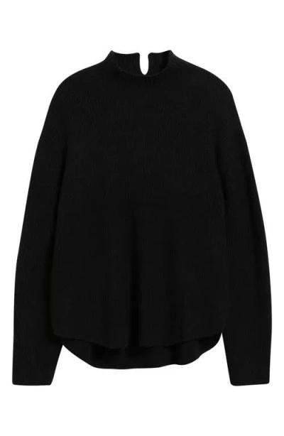Caslonr Caslon(r) Shirttail Mock Neck Sweater In Black