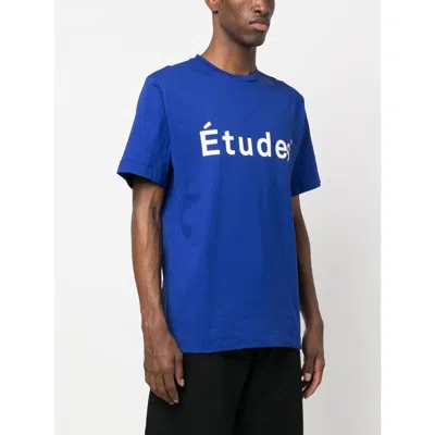 Etudes Studio Etudes Wonder Logo Cotton T-shirt In Blue