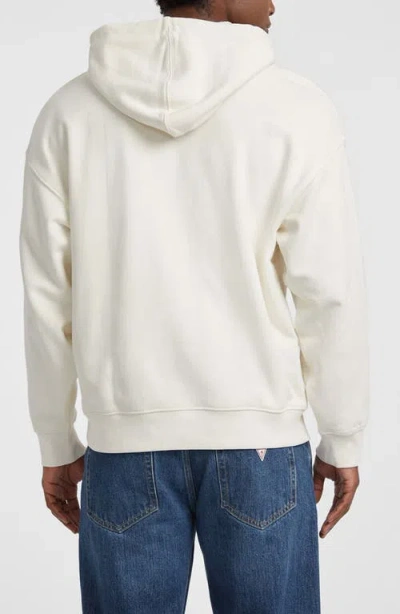 Guess Jeans Outline Logo Hoodie In White