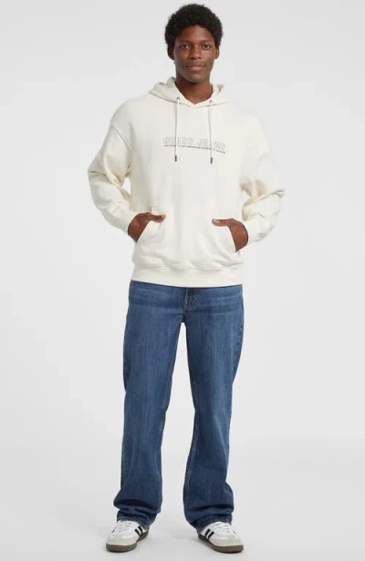 Guess Jeans Outline Logo Hoodie In White