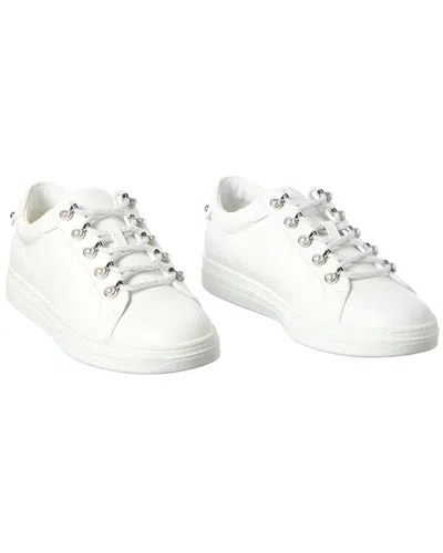 Jimmy Choo Antibes/f Leather Sneaker (authentic Pre-loved) In White