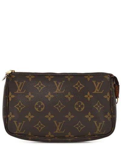 Pre-owned Louis Vuitton Brown Monogram Coated Canvas Mini Pochette Accessories  (authentic Pre-loved)