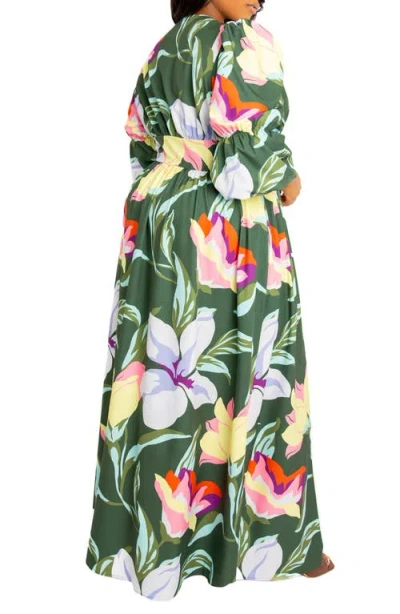 Buxom Couture Floral Maxi Dress In Multi