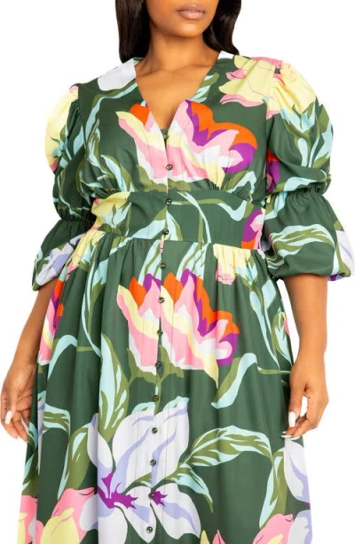 Buxom Couture Floral Maxi Dress In Multi