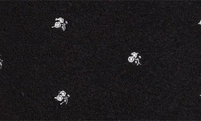 Rier Walker Floral Embroidered Wool Fleece Wrap Skirt In Black