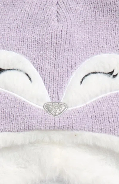 Capelli New York Kids' Happy Fox Earflap Hat & Gloves Set In Purple