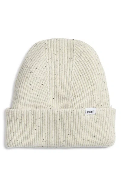 Krost Speckle Wool Beanie In Neutral
